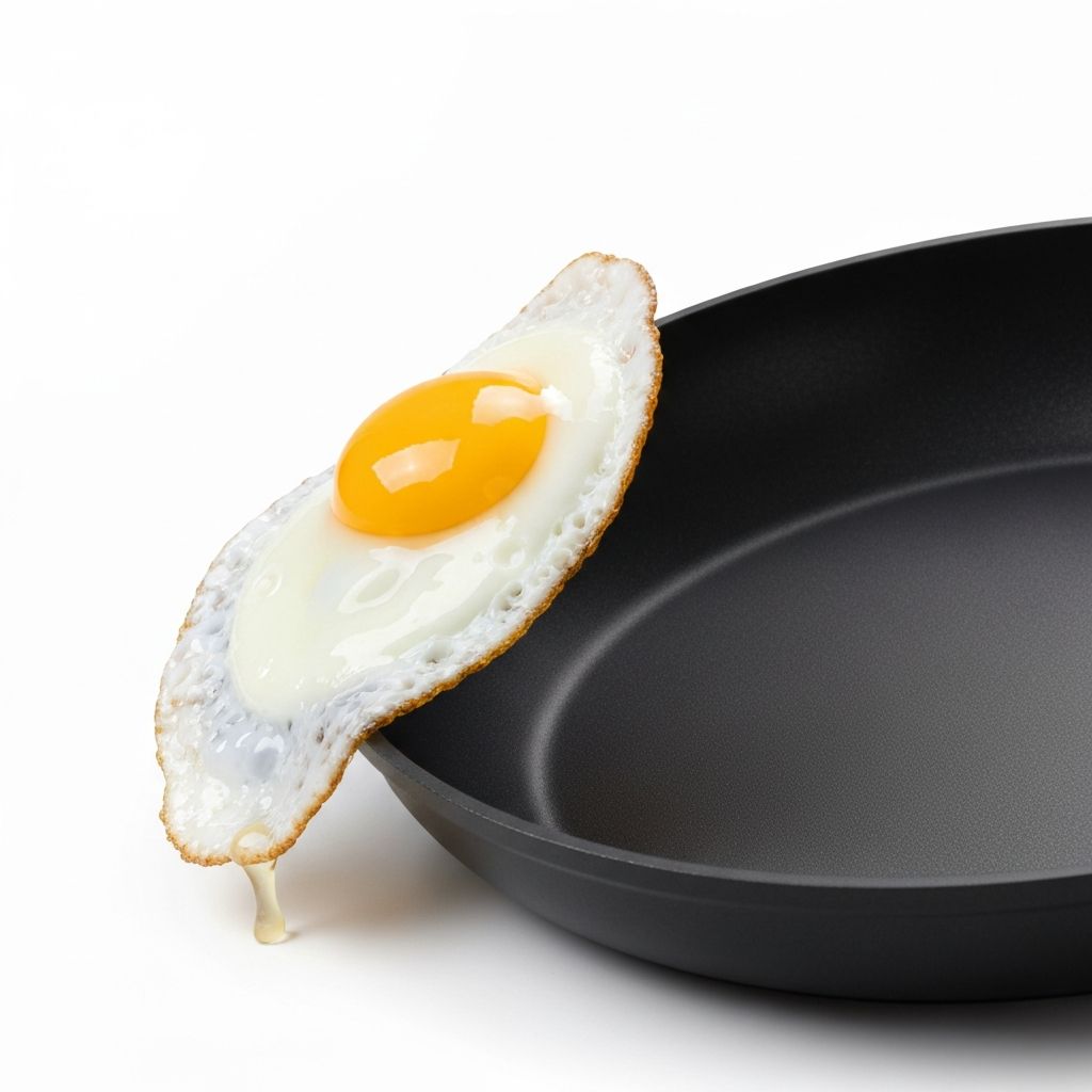 Egg sliding off Gotham Steel non-stick pan with no oil or butter needed