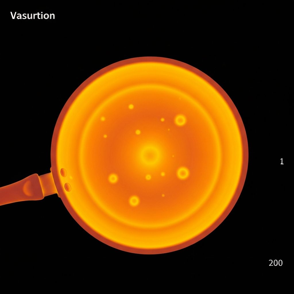 Thermal imaging showing perfectly even heat distribution across Gotham Steel pan surface