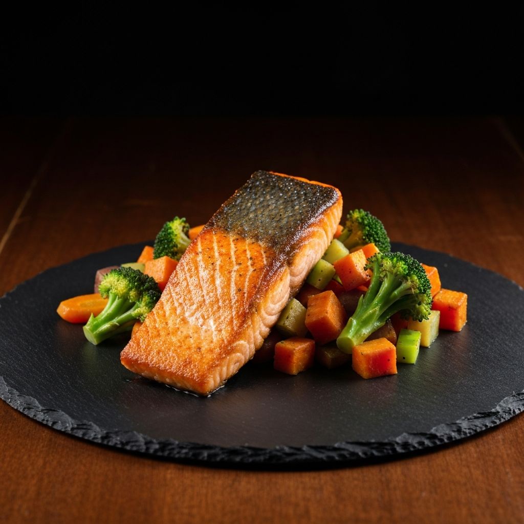 Perfectly seared gourmet meal cooked using Gotham Steel non-stick cookware